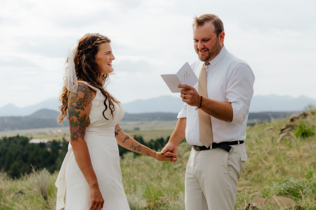 Intimate Vow Exchange at Bozeman Wedding Venue